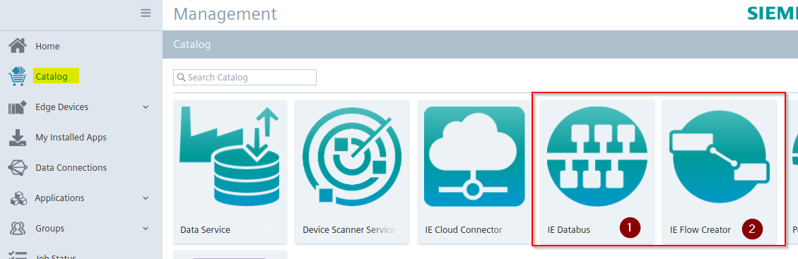 Available system apps in the catalog of IEM Picture_5-35_Systemapps_Catalog_IEM
