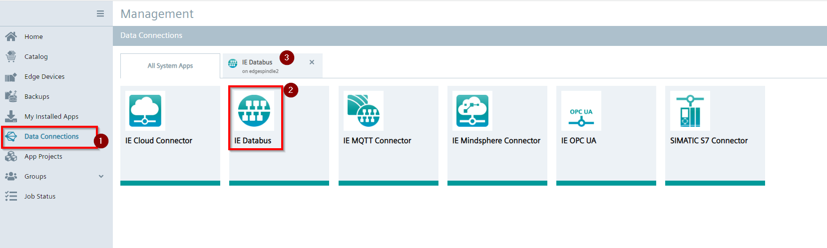 Open configuration of Databus Picture_5-36_Update_Configuration_IE_Databus
