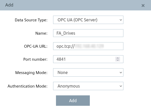 OPC UA data source configuration Picture_5-45_Data_Source_FA_Drives_OPC_UA