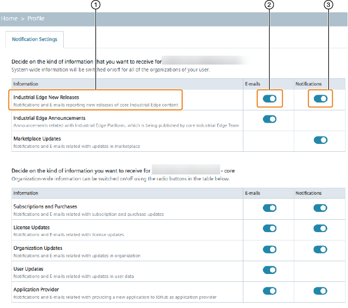 notification settings