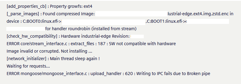 Software Update Version Compatibility Error