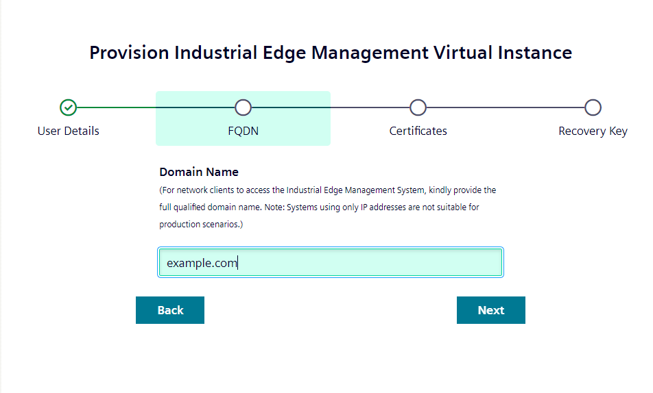 User Details filled out